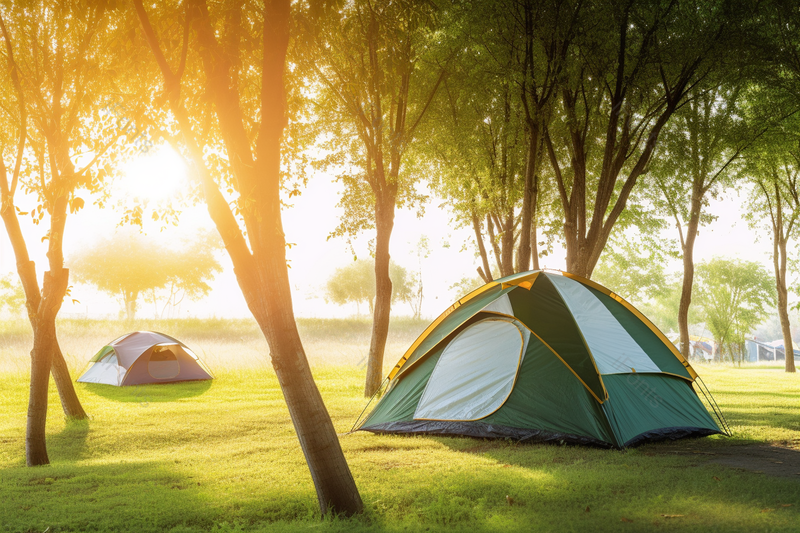 绿色阳光树林帐篷野餐野营实拍摄影背景,高清,摄影图,摄影图片,图片大全,摄影图免费下载
